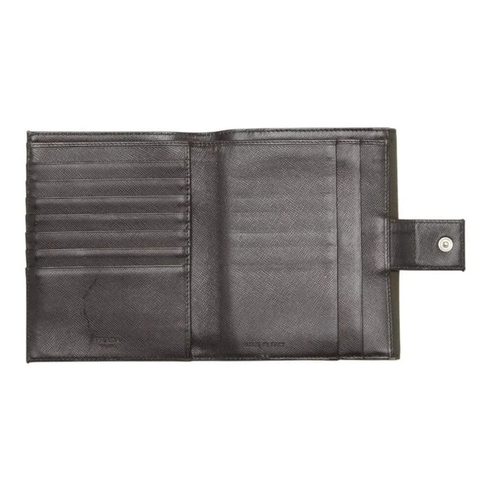 Prada Triangle Logo Plate Bi-fold Wallet